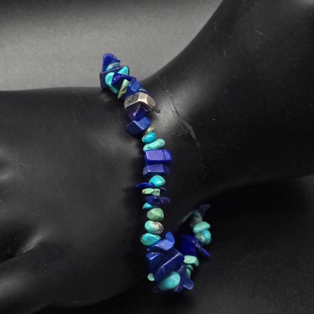 Carolyn Pollack Relios Turquois Lapis Bracelet Stretch 925